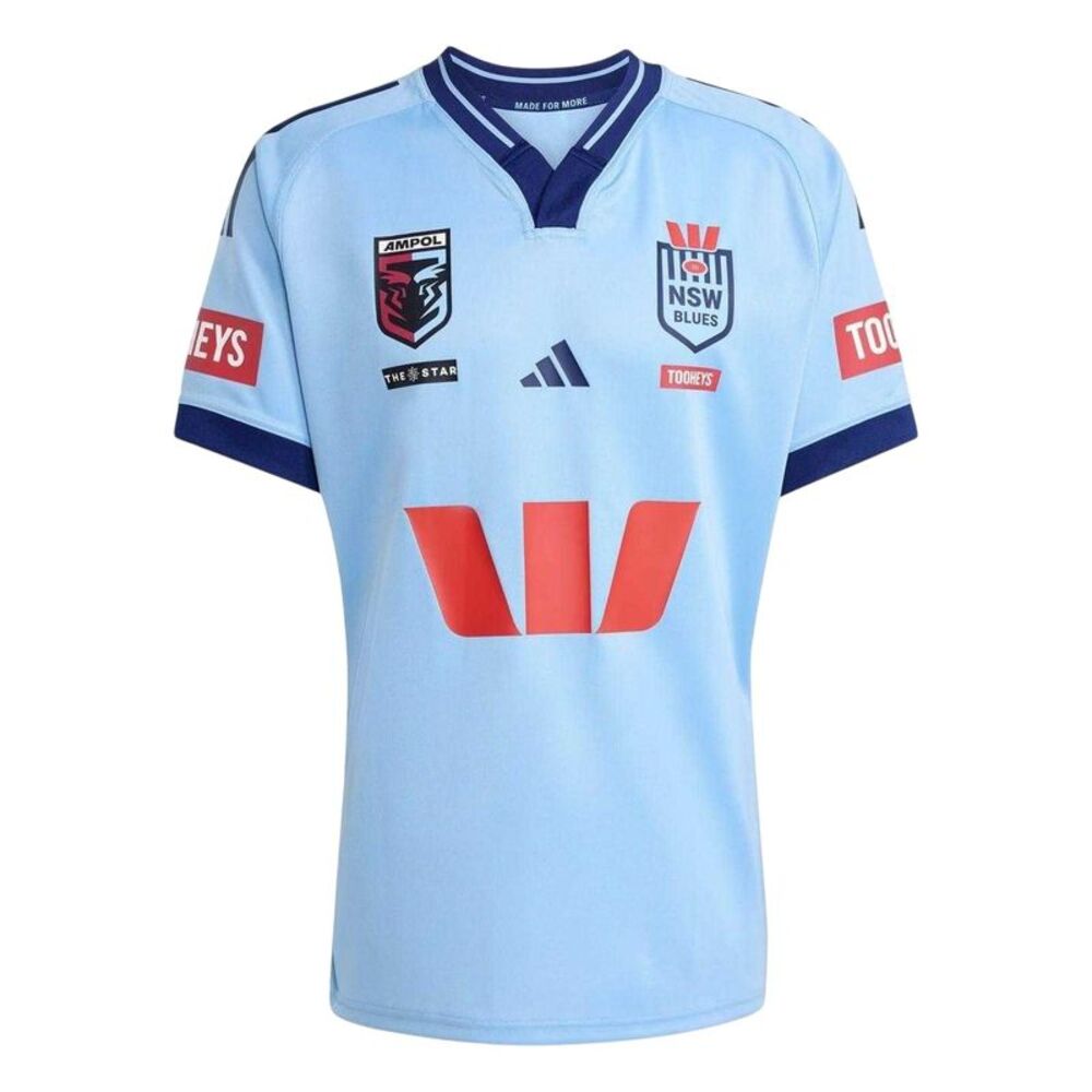 Adidas Mens 2025/2026 New South Wales Blues Lightweight Rugby Jersey / Sky Blue/